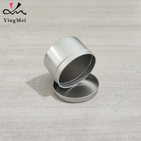 Vente en gros de boîtes en métal rondes vides argentées de 220ml avec couvercle coulissant Boîtes à bougies Emballage de thé Boîte-cadeau en aluminium