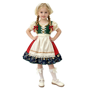 Conjunto de Vestido Dirndl Bávaro Alemán para Niñas, Estilo Línea A, con Encaje, Lavable, Disfraz para Oktoberfest - Product Image 2