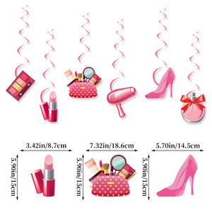 Tema <span class=keywords><strong>de</strong></span> <span class=keywords><strong>maquillaje</strong></span>, suministros para fiesta <span class=keywords><strong>de</strong></span> cumpleaños, cartel <span class=keywords><strong>de</strong></span> fiesta para mujer, guirnalda, globo en espiral, adorno para pastel para decoraciones <span class=keywords><strong>de</strong></span> fiesta <span class=keywords><strong>de</strong></span> cumpleaños - Product Image 4