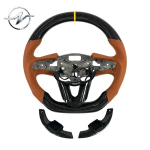 <span class=keywords><strong>Venta</strong></span> Directa de Fábrica, Volante Deportivo de 3 Radios y 40 mm de Fibra de Carbono y Cuero para <span class=keywords><strong>Cadillac</strong></span> <span class=keywords><strong>CTS</strong></span> CT4 CT5 ATS ATSV 2019-2022 - Product Image 1
