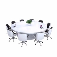 Table de conférence HYZ-293X peinte, design moderne et épuré, en MDF résistant aux taches, capacité 10 personnes, mobilier de bureau
