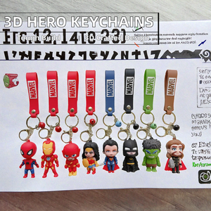Nuevos héroes Thor 3D llavero de goma portátil Anime Spider-Man Bat Flash y <span class=keywords><strong>Hulk</strong></span> coche colgante regalo para llavero promoción - Product Image 3