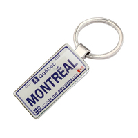 Alliage de Zinc Canada Québec Porte-clés Mini Plaque D'immatriculation Montréal Porte-clés Souvenir Porte-clés pour les Boutiques De Cadeaux