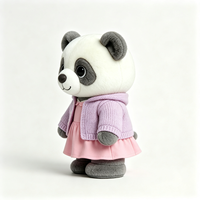 Peluche Panda Kawaii Doux et Moelleux avec Manteau Violet – Cadeau Idéal – Compagnon en Peluche Panda