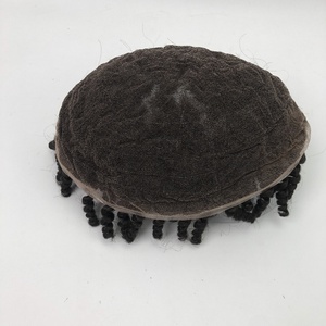 EMEDA afro kinky <span class=keywords><strong>twist</strong></span> crochet tresses cheveux toupet pour <span class=keywords><strong>homme</strong></span> pièce de cheveux système de remplacement de patch - Product Image 4