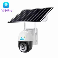 Caméra de surveillance sans fil V380 Pro extérieure étanche IP avec vision nocturne, carte SIM 4G et alimentation solaire
