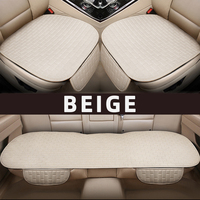 Universell Passende 3-Teilige Vier-Jahreszeiten Atmungsaktive Leinen-ähnliche Polyester Klassische Autositzkissen Fünfsitzer-Set Auto-Innenausstattung 6-Farben