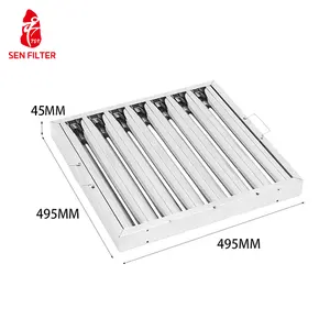 Stainless Steel Grease Kitchen Hood Baffle Filter