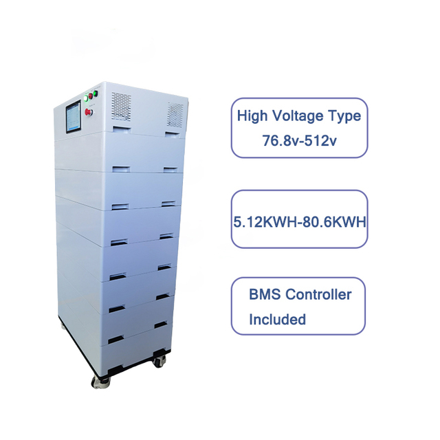 Hot Commodity High Voltage Stackable Solar Battery 20KWh 50KWh 80KWh for Solar System 76.8V High Voltage