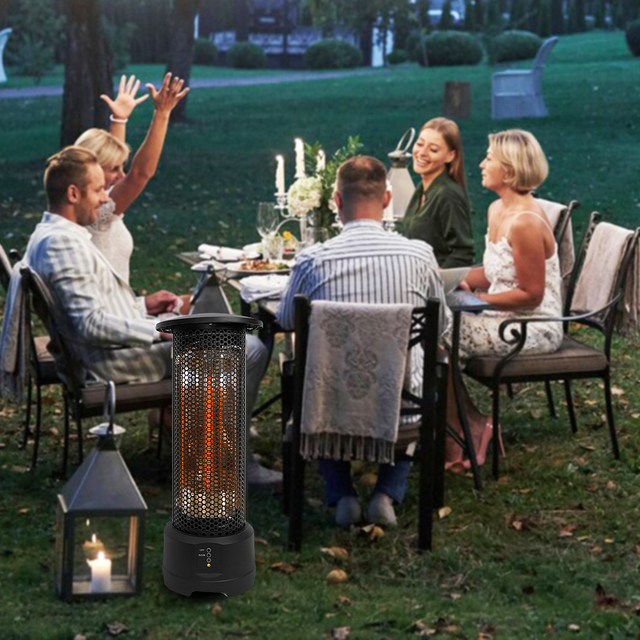 Hot Sale 800W Electric Carbon Fibre Remote Control Portable Patio Heater With Safety Switch
