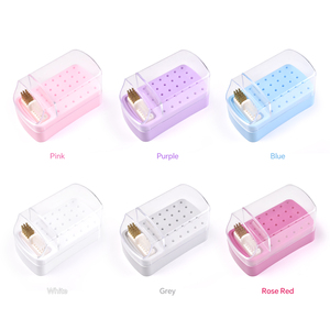 30 Hole Nail Drill Bit Stand Display Organizer Case Large Capacity Manicure Efile Bit Holder <b>Storage</b> <b>Box</b> for Salon Nail Tool - Product Image 4