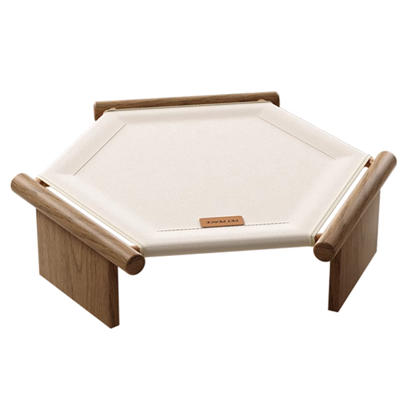 Lit de camp en bois massif en tissu Oxford