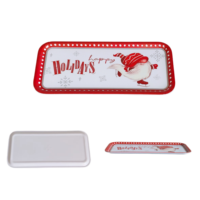 Assiettes carrées en mélamine motif dessin animé, rouges, durables, sans BPA, pour usage commercial et événementiel, vente en gros transfrontalière