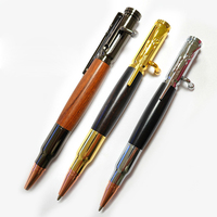 Venta al por mayor de descompresión de metal bala pistola pluma con logotipo para el precio barato de oro rosa de oro Gunmetal espejo acabado brillante