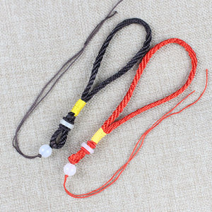 เชือกถักมือประดับลูกปัดหยกสีน้ำตาลแดง อุปกรณ์ DIY สำหรับทำพวงกุญแจห้อยรถประดับเมล็ดโพธิ์ - Product Image 2