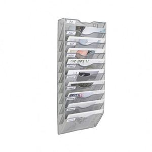 Wall Hanging <b>File</b> Organizer Mesh Metal Hanging <b>File</b> Folder Organizer Vertical Mail Organizer Wall Mount <b>Document</b> Magazine Rack - Product Image 1