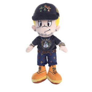 Poupée en peluche <span class=keywords><strong>homme</strong></span> Hip Hop, personnage streetwear tatoué, avec casquette imprimée croix, jean et bottes, figurine de collection tendance, cadeau - Product Image 1
