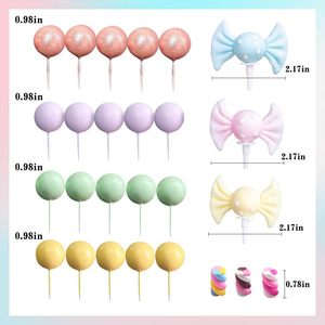 Set di Decorazioni per Torte con Lecca-lecca, Caramelle e Palline Macaron Arcobaleno per Feste di Compleanno per Bambini, Personalizzabile - Product Image 3
