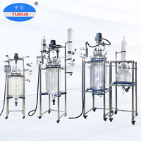 Yuhua Olla de Reacción con Calefacción Encamisada de 10L-100L, Bomba con Control PLC, Operación Semiautomática, Vidrio de Borosilicato, Pantalla Digital