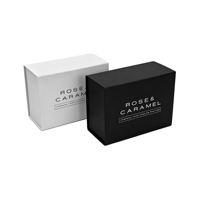 Boîtes cadeaux rigides à fermeture magnétique noir mat et blanc de luxe, impression de logo personnalisée pour les produits de beauté, les soins de la peau, les cosmétiques bronzants