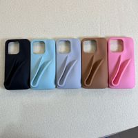 Coque de téléphone en silicone antichoc pour iPhone 11 12 13 14 15 16 Pro Max avec support brillant intégré, possibilité d'insérer du rouge à lèvres