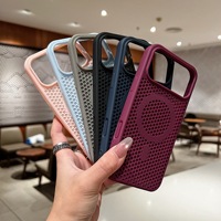Nouvelle arrivée, coque de téléphone à dissipation thermique pour iPhone 18 Pro, coque de téléphone magnétique en TPU souple avec trous en nid d'abeille pour la refroidissement
