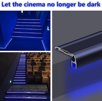 Lumières de profil d'éclairage de marchepied à bords ronds et antidérapants à LED Série 6000 Bande de canal en alliage d'aluminium pour escalier monté en surface