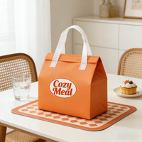 Sac isotherme non tissé personnalisé avec impression, sac fourre-tout thermique en aluminium pour boulangerie, desserts, aliments, boissons, emballage à emporter