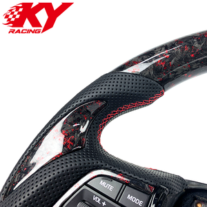 Customized red gold foil forged carbon fiber leather sports steering wheel suitable for Hyundai Sonata - Product Image 2