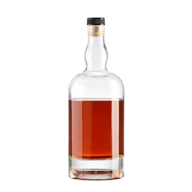 Hersteller Großhandel 500 ml 700 ml 750 ml Wodka Whiskey Rum Glasflasche Verschlussvorrichtung auf Lager Reis Wein Likör Glasflasche mit Korken