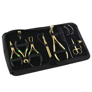 Latest Quality 10pcs Hair Extension Tools Kit Crocodile Clips <b>Beads</b> Opener Closer Pliers Tape in Plier Bond Cutter <b>Braid</b> Finger - Product Image 1