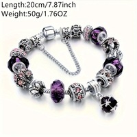 Bracelet de mode pour femmes de haute qualité, multicolores, à gros trous, avec cristaux, bracelets à breloques en cristal