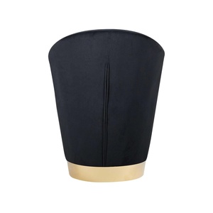 Silla de sofá de tela de terciopelo otomana redonda negra de gran oferta al por mayor moderna para sala de estar - Product Image 3