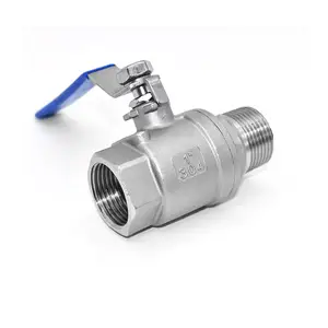 Nổi bóng van 2 cách thép không gỉ SS304 nữ NPT BSP hai mảnh bóng van