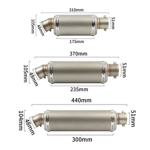 Pot d'échappement universel pour <span class=keywords><strong>moto</strong></span> en acier inoxydable 51 mm, tuyau 310 370 440 mm, 100cc-1000cc, ATV, <span class=keywords><strong>GP</strong></span>, scooter, pour fz6 pcx125 - Product Image 4