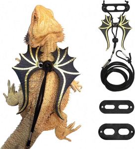 Muestra Gratis: Arnés y Correa para Lagarto Dragón Barbudo - Paquete de 3 Tamaños, Arnés y Correa con Alas de Dinosaurio para Lagarto Dragón Barbudo - Product Image 1