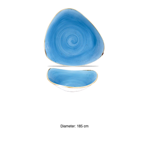 จานสามเหลี่ยมสีน้ำเงินทะเล 18 ซม. ชิร์ชเชล สโตนคาสต์ ลายจุด Scfstrb7 - Product Image 3