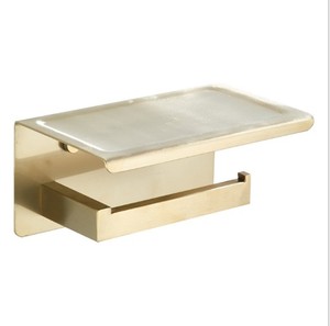 Étagère pour téléphone portable, porte-serviettes en or brossé, auto-adhésive, 1 pièce - Product Image 2