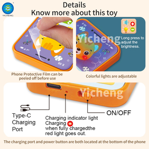 Té<span class=keywords><strong>l</strong></span>éphone jouet rechargeable pour enfants, multifonctionnel, éducatif, avec anglais/<span class=keywords><strong>espagnol</strong></span>/russe, jouet d'apprentissage précoce pour bébés - Product Image 2
