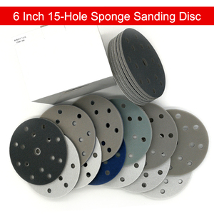 Disco <span class=keywords><strong>de</strong></span> Lijado <span class=keywords><strong>de</strong></span> Esponja <span class=keywords><strong>de</strong></span> 6 Pulgadas con 15 Agujeros, Disco Abrasivo <span class=keywords><strong>de</strong></span> Espuma <span class=keywords><strong>para</strong></span> Lijado en Seco y Húmedo, Papel <span class=keywords><strong>de</strong></span> <span class=keywords><strong>Lija</strong></span> <span class=keywords><strong>para</strong></span> Pulir Madera, Metal y Muebles - Product Image 1