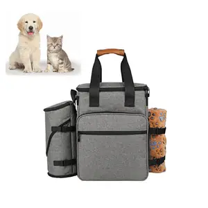 Dog Travel Bag Airline Approved Tote Organizer Pockets Pet Weekend Food Toys Storage Pet Travel Carrier Bag