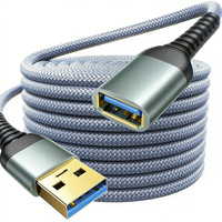 Cable de Extensión USB Macho a Hembra, Cable de Extensión Personalizado 3.0 3.2 5Gbps 1m 2m 3m, Cable de Extensión USB Macho a Hembra con Trenzado de Nailon