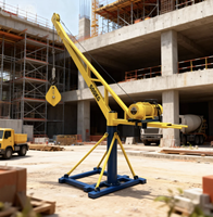 ALLMAN Mini grue à rotation de 360 degrés avec petit treuil électrique pour la construction de maisons en plein air