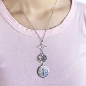 Collana con ciondolo a tripla protezione con nodo da strega pentagramma Tetragrammaton St. Benedict gioielli in acciaio inossidabile amuleto spirituale - Product Image 2