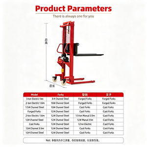 Gerbeur manuel à palettes 1 tonne, chariot élévateur hydraulique à fourche, portée 1600 mm, fourches réglables, kit CE, neuf, promotionnel - Product Image 3