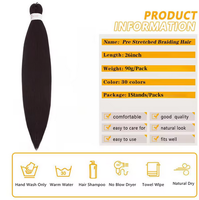Extensions de cheveux synthétiques en fibre haute température Bozhen, 26 pouces, tresses au crochet, double trame, emballage jumbo, teintes
