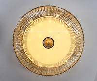 Lustre LED moderne en cristal avec télécommande, structure en fer finition or, D500MM H190MM, montage en surface, pour maison et bureau, blanc chaud 2700K