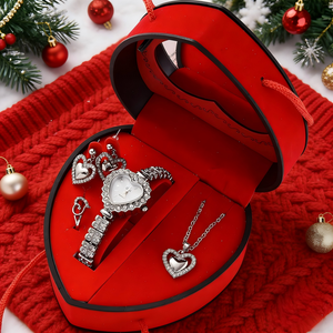 LP48 Hot Selling Luxury <strong>Diamond</strong> Fashion Women's Quartz <strong>Watches</strong> Jewelry Four Piece Set with Heart Box for Valentine's Day Gifts - Product Image 6