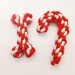 Vente en gros <span class=keywords><strong>de</strong></span> produits pour animaux domestiques Nettoyage des dents Mâcher Durable Coton Corde Jouet Noël Chien Jouets Ensemble - Product Image 5