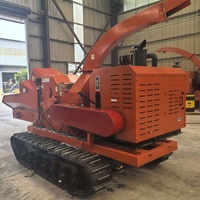 Broyeur de branches industriel sur chenilles, moteur diesel, déchiqueteuse de bois 102 CV, pour fermes, coupe d'arbres jusqu'à 25 cm - Vente chaude